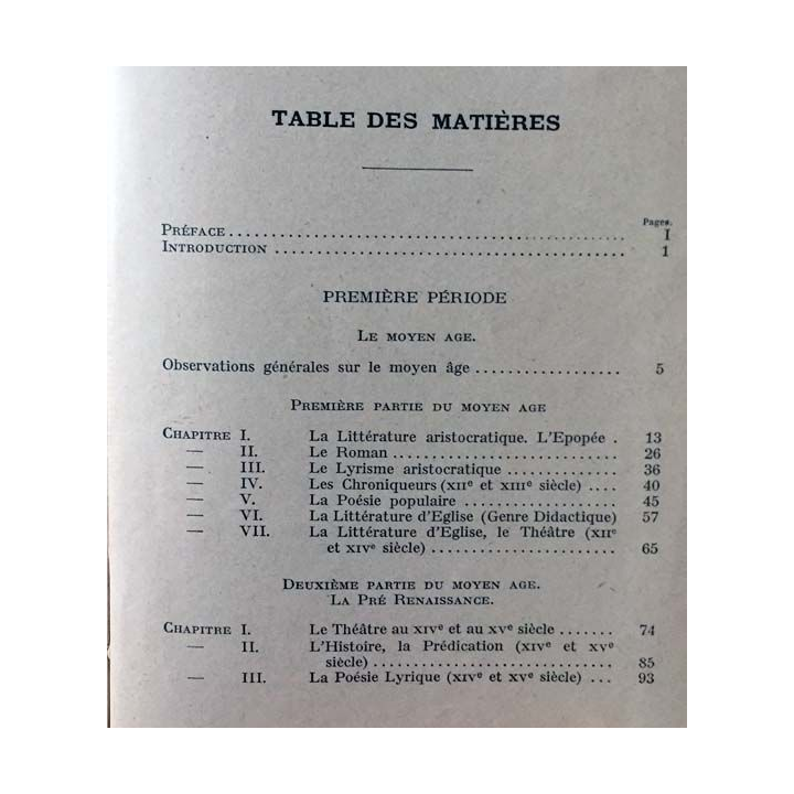 1. Manuel illustré d'histoire de la littérature française de J. Calvet aux éditions J. De Gigord 1942