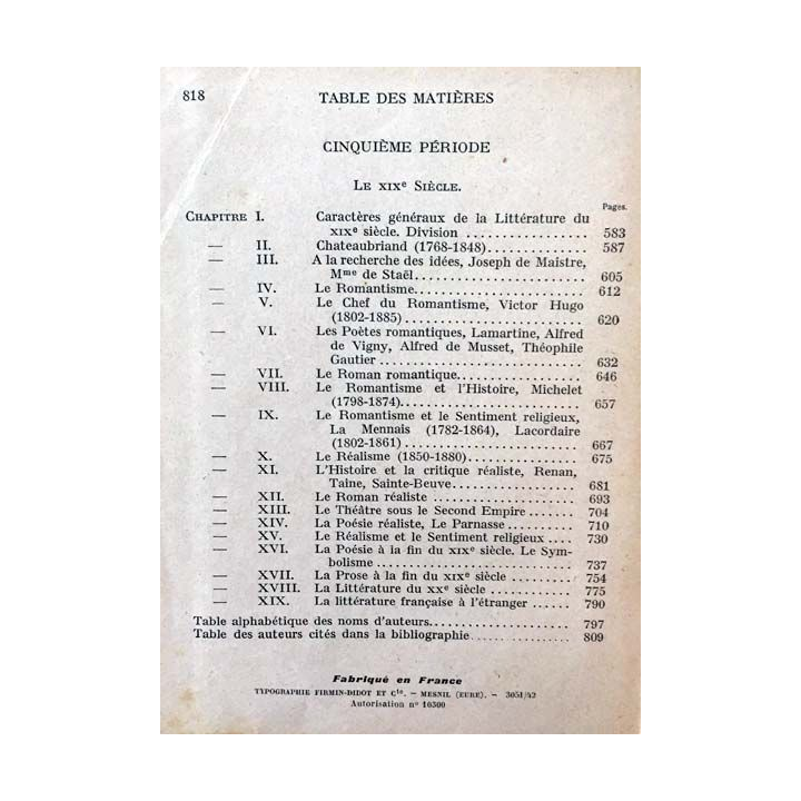 1. Manuel illustré d'histoire de la littérature française de J. Calvet aux éditions J. De Gigord 1942