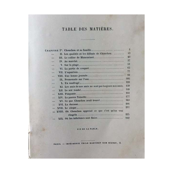 1. Les infortunes de Chouchou de Mme Colomb aux éditions Librairie Hachette 1881