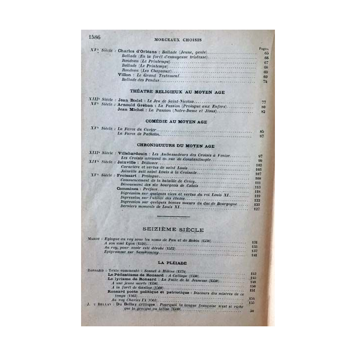 1. Morceaux choisis des Auteurs Français du Moyen Age à nos Jours par Ch.-M. Des Granges