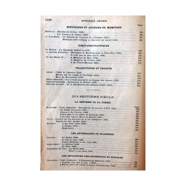 1. Morceaux choisis des Auteurs Français du Moyen Age à nos Jours par Ch.-M. Des Granges