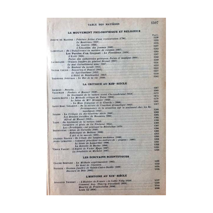 1. Morceaux choisis des Auteurs Français du Moyen Age à nos Jours par Ch.-M. Des Granges