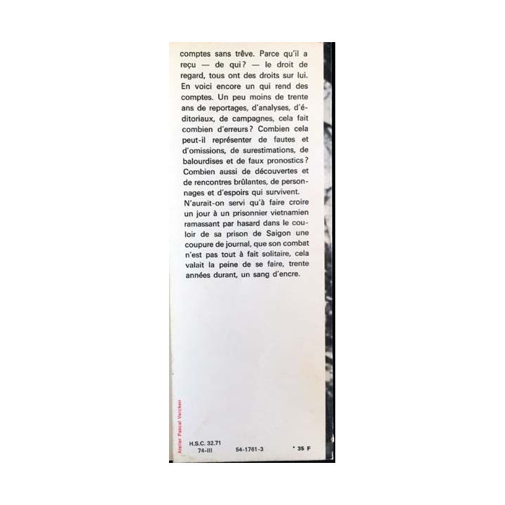 1. Un sang d'encre de Jean Lacouture aux éditions Stock