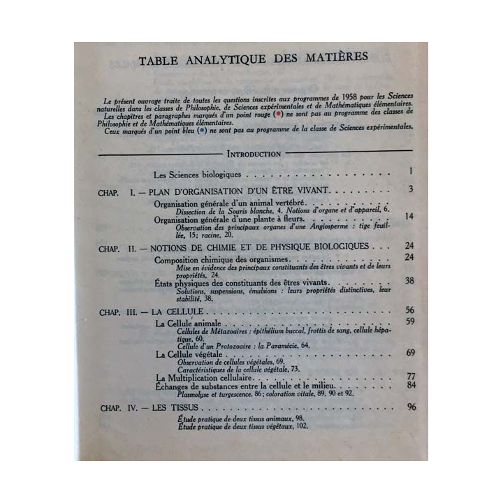 1. Sciences Naturelles de H. Camefort et A. Gama aux éditions Classiques Hachette