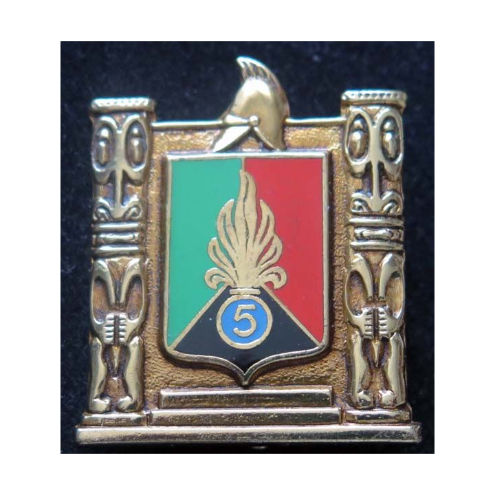 5° RMP : insigne métallique du 5° régiment mixte du Pacifique de fabrication Drago  G. 1991