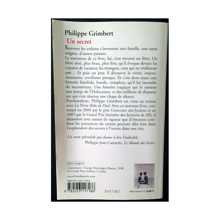 1. Un secret de Philippe Grimbert aux éditions Grasset