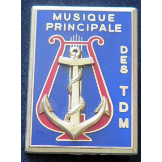 MUSIQUE TDM : insigne métallique de la musique des troupes de marine de fabrication Fraisse G. 2764
