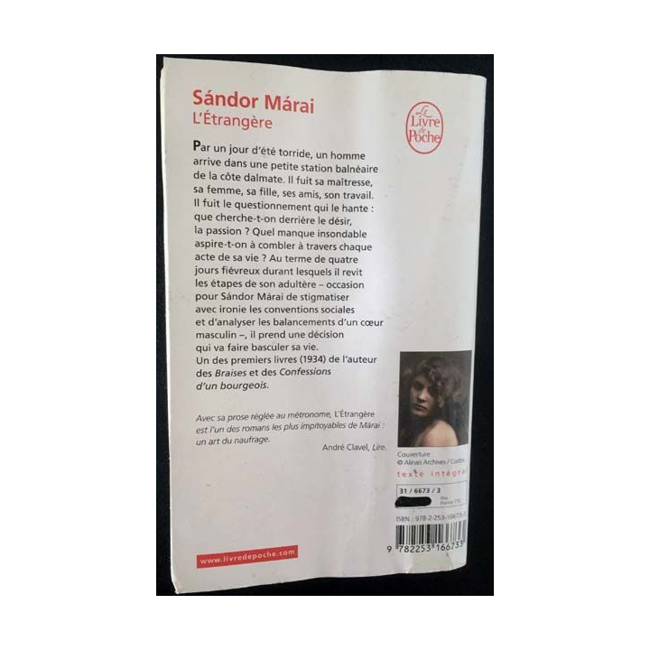 1. L'Étrangère de Sándor Márai aux éditions Albin Michel