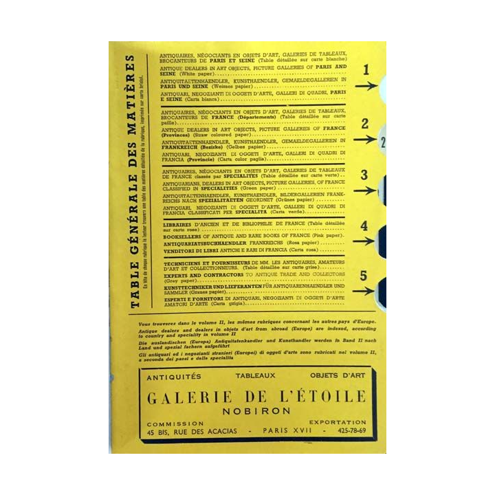 1. Guide européen de l'antiquaire de l'amateur d'art et du bibliophile Volume 1 aux éditions F. Van-Voyan et Cie