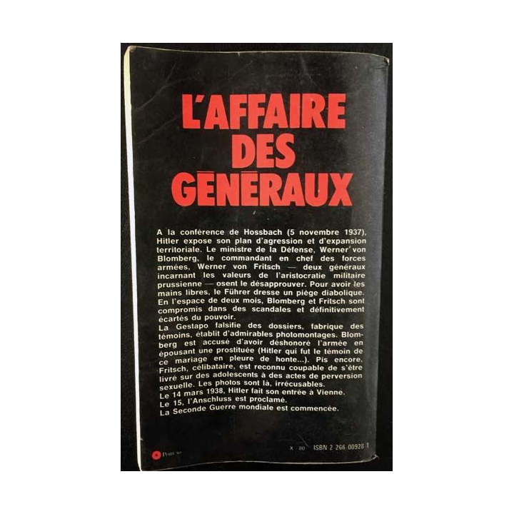 1. L'affaire des généraux de Hans Hellmut Kirst aux éditions Pierre Belfond