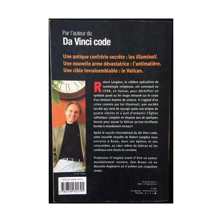 1. Anges et démons de Dan Brown aux éditions Jc Lattès
