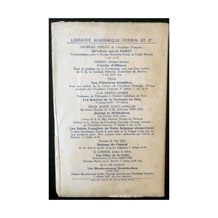 1. Madame de Chantal sa vie dans le monde sa vie religieuse de Vicomte E. du Jeu