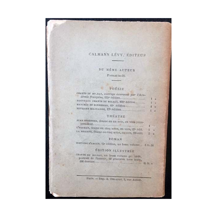 1. Chants du paysan de Paul Déroulède aux éditions Calmann Lévy 1894