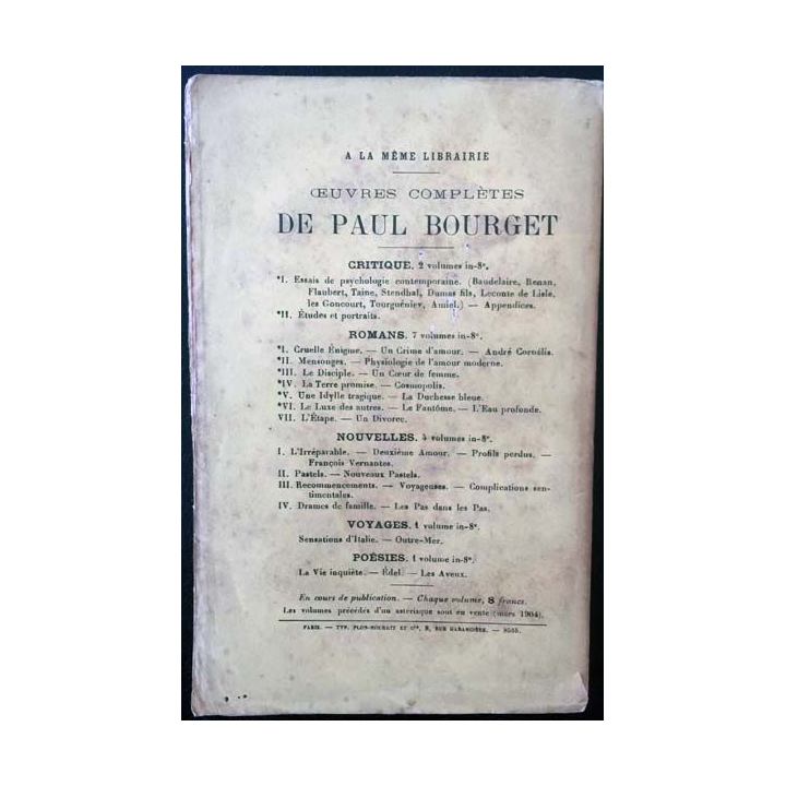 1. Sociologie et Littérature de Paul Bourget aux éditions Librairie Plon 1906
