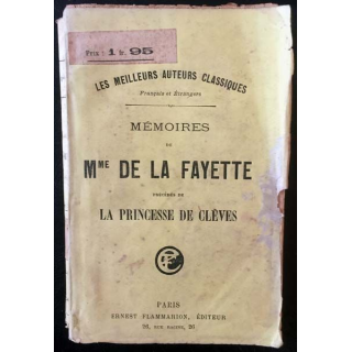 1. Mémoires de Mme De La Fayette précédés de la princesse de Clèves aux éditions Flammarion