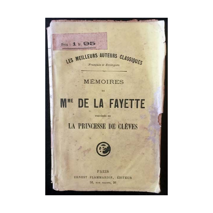 1. Mémoires de Mme De La Fayette précédés de la princesse de Clèves aux éditions Flammarion
