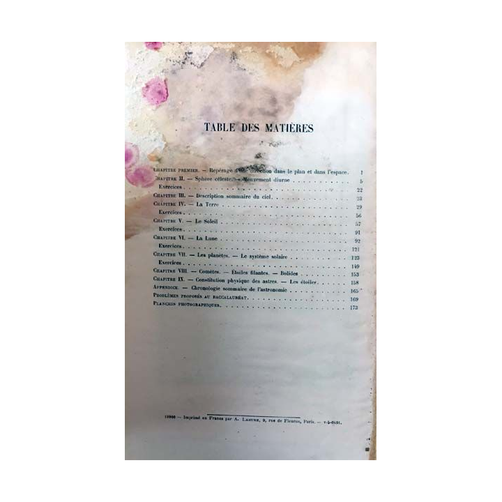 1. Cours de cosmographie de P. Chenevier aux éditions Hachette