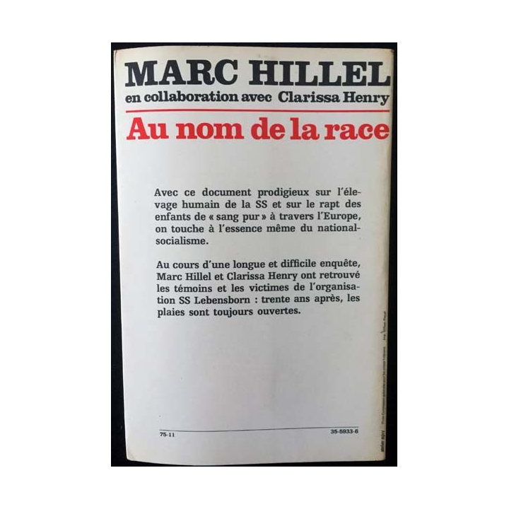 1. Au nom de la race de Marc Hillel aux éditions Fayard