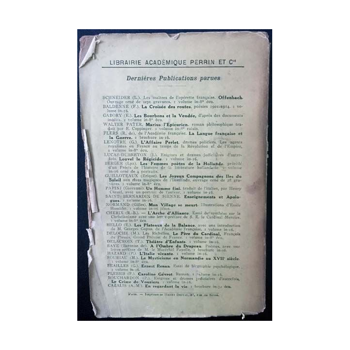 1. Virgile son oeuvre et son temps de André Bellessort aux éditions Librairie Perrin et Cie 1927