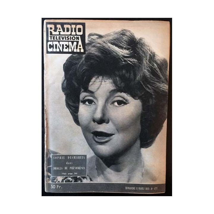 1. Radio télévision cinéma n°477 - Dimanche 8 Mars 1959 Sophie Desmarets dans drôles de phénomènes