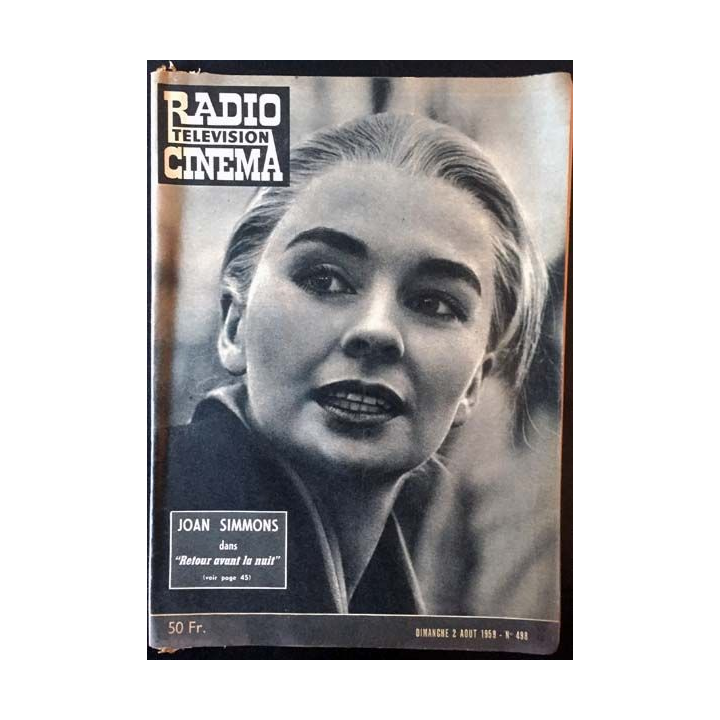 1. Radio télévision cinéma n°498 - Dimanche 2 Août 1959 Joan Simmons dans "Retour avant la nuit"