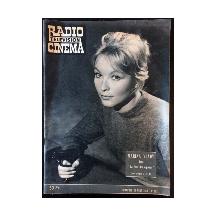 1. Radio télévision cinéma n°502 - Dimanche 30 Août 1959 Marina Vlady dans "La Nuit des espions"