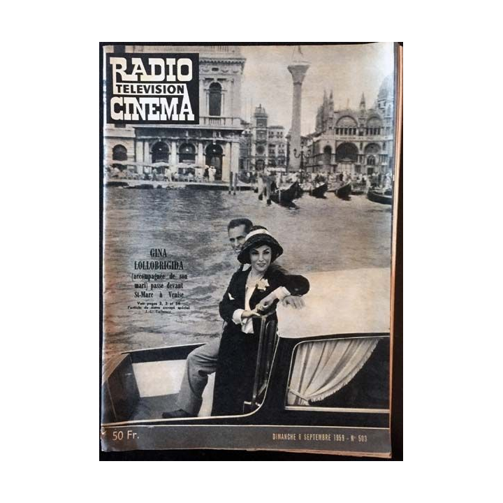1. Radio télévision cinéma n°503 - Dimanche 6 Septembre 1959 Gina Lollobrigida passe devant St-Marc à Venise