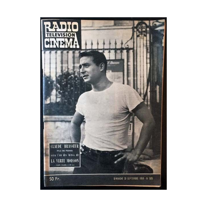 1. Radio télévision cinéma n°505 - Dimanche 20 Septembre 1959