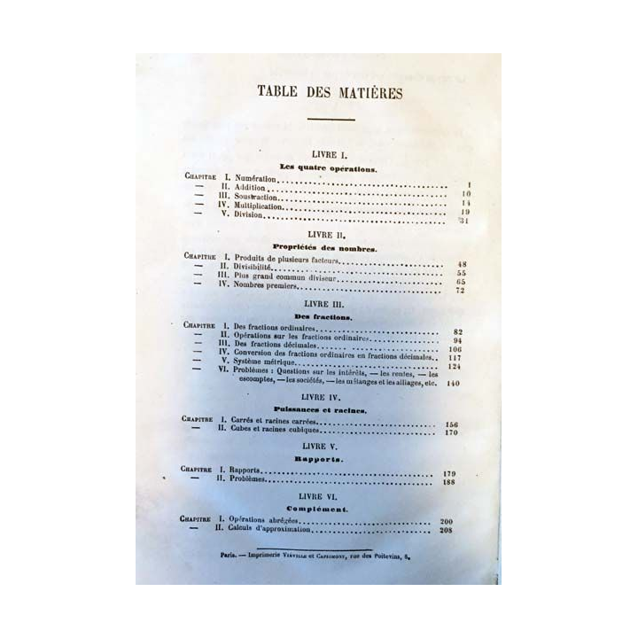 1. Éléments d'arithmétique conformes aux programmes de l'enseignement scientifique des lycées de Charles Briot