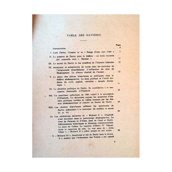 1. Le secret de William Stanley VIe Comte Derby de Abel Lefranc aux éditions du Flambeau 1923