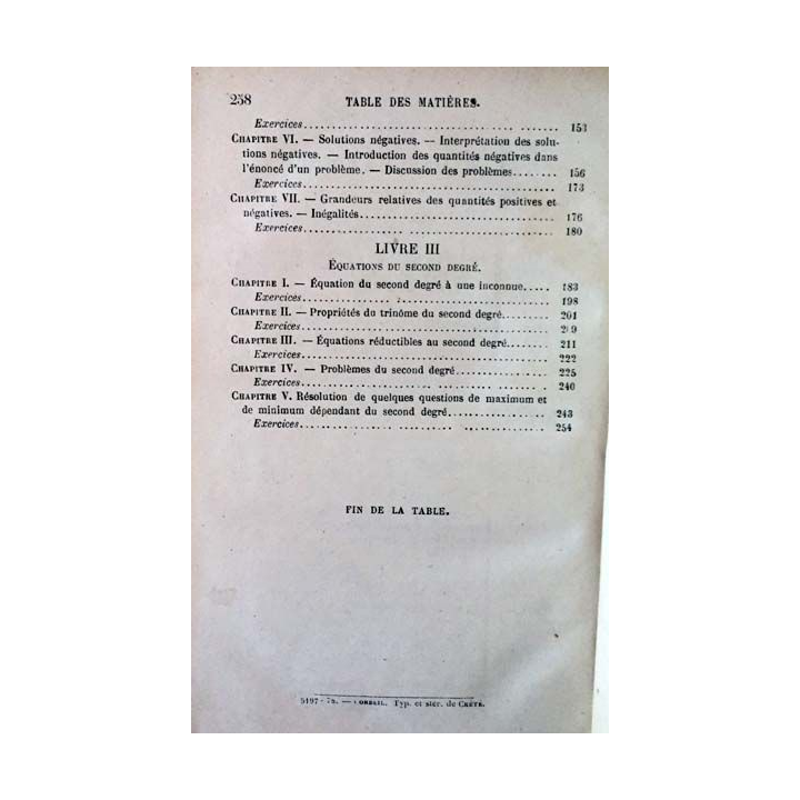 1. Éléments d'algèbre conforme aux programmes du 29 juillet 1874 de C. Vaquant