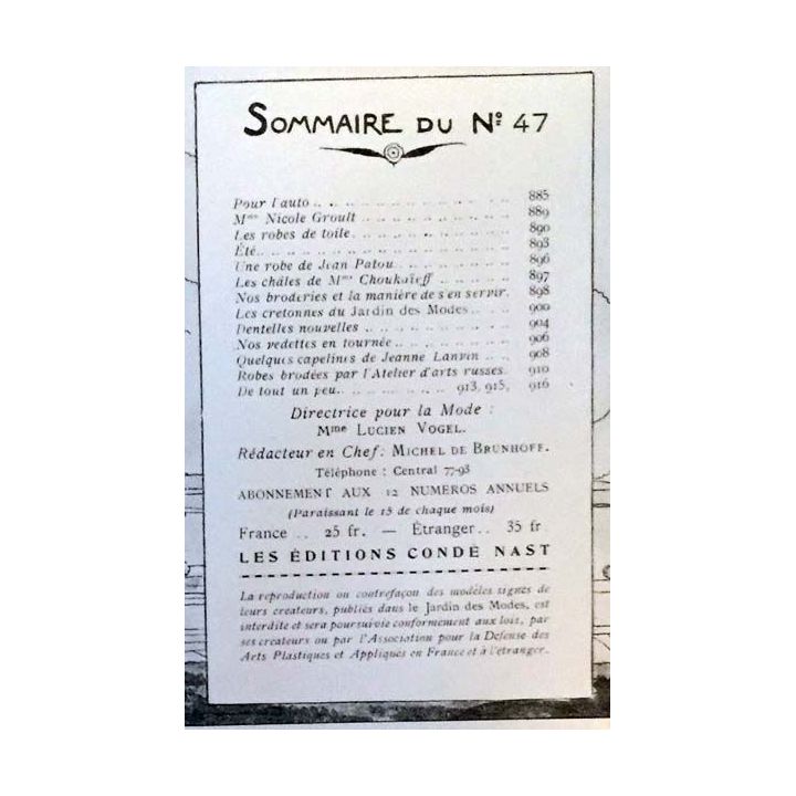 1. Le Jardin des Modes n°47 - 15 Juin 1923 "Il passe en tête"