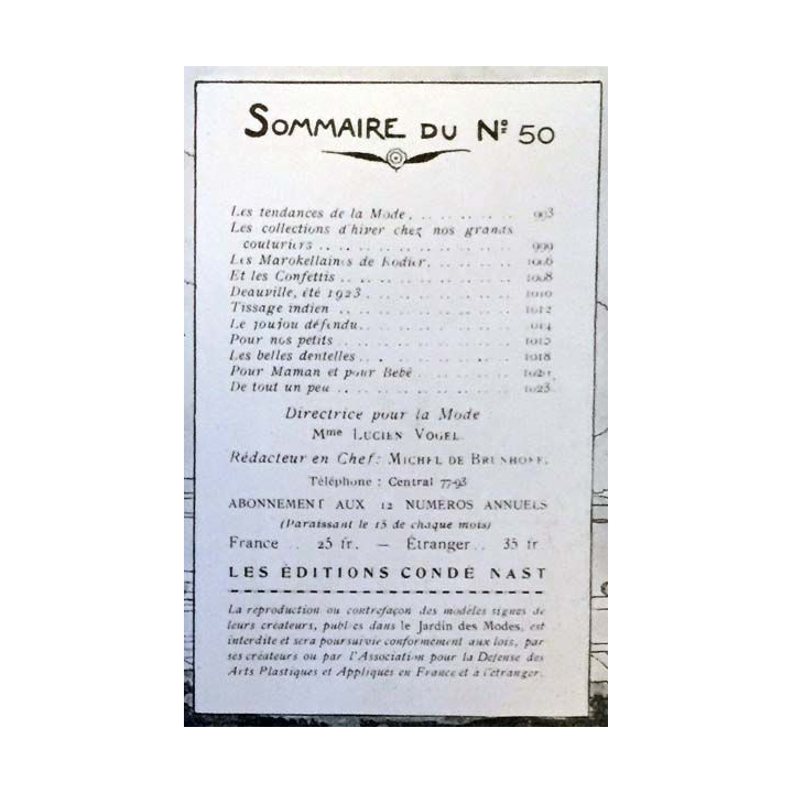 1. Le Jardin des Modes n°50 - 15 Septembre 1923 Robe nouvelle et vieille commode