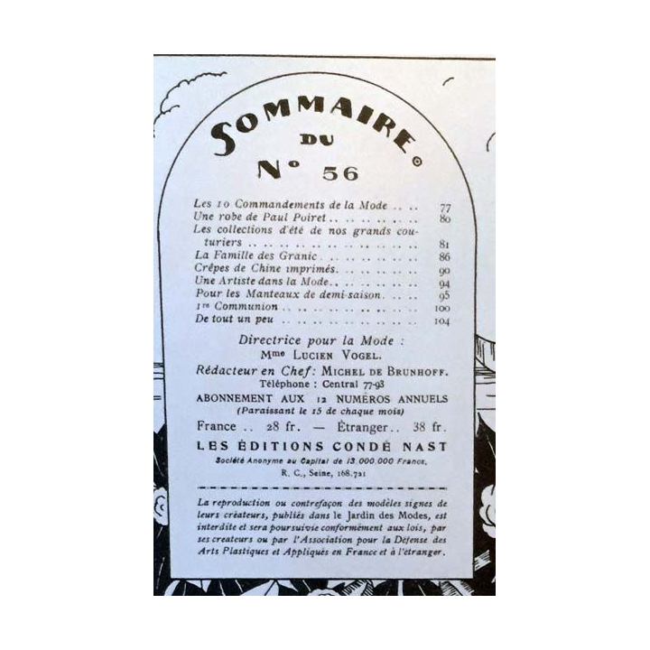 1. Le Jardin des Modes n°56 - 15 Mars 1924 Le tour du lac