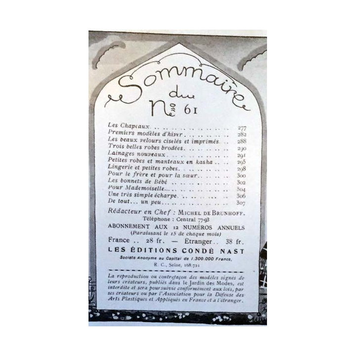 1. Le Jardin des Modes n°61 - 15 Aout 1924 La commode de laque