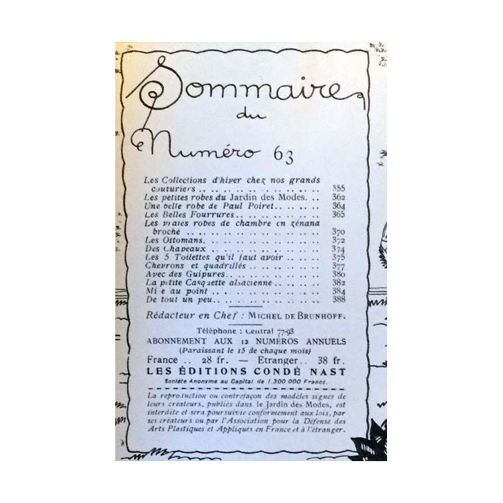 1. Le Jardin des Modes n°63 - 15 Octobre 1924 Les chiens favoris
