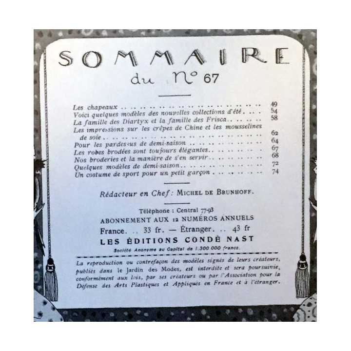 1. Le Jardin des Modes n°67 - 15Février 1925 La contravention