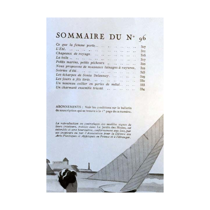 1. Le Jardin des Modes n°96 - 15 Juillet 1927 Pique-nique