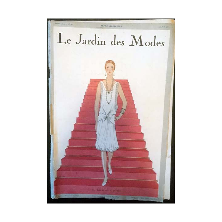 1. Le Jardin des Modes n°97 - 15 Aout 1927 Une robe du soir de Worth