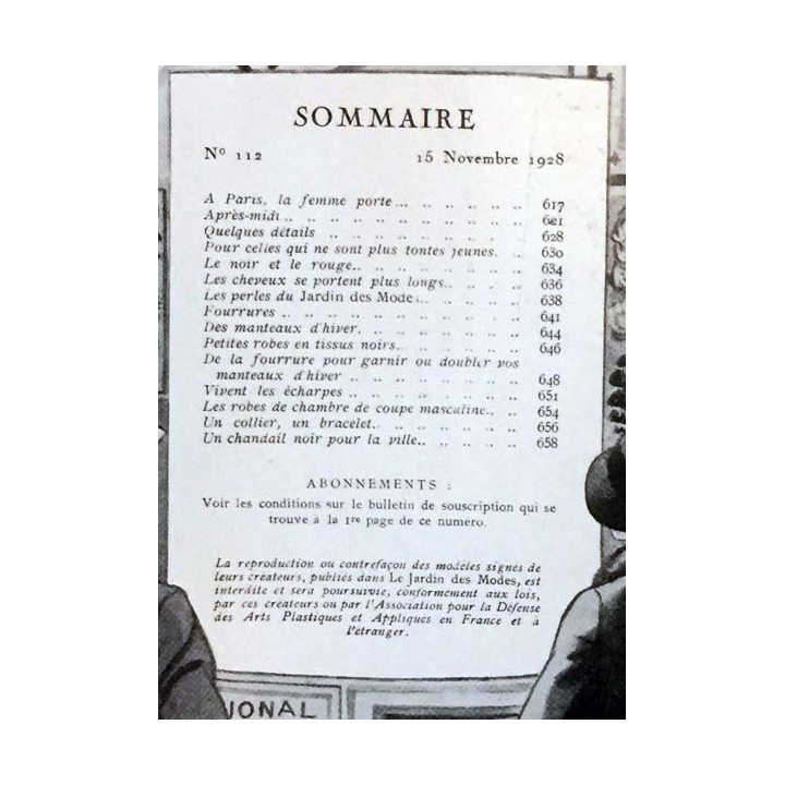 1. Le Jardin des Modes n°112 - 15 Novembre 1928 Deux ensemble pour le soir de Marcel Rochas