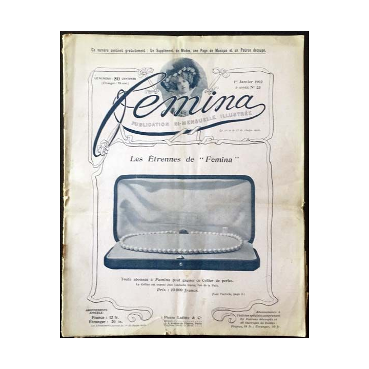 1. Femina n°23 - 1er Janvier 1902 Les étrennes de "Femina" aux éditions Pierre Lafitte & Cie
