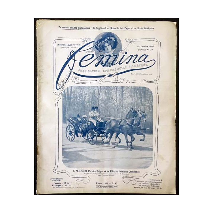 1. Femina n°24 - 15 Janvier 1902 aux éditions Pierre Lafitte & Cie