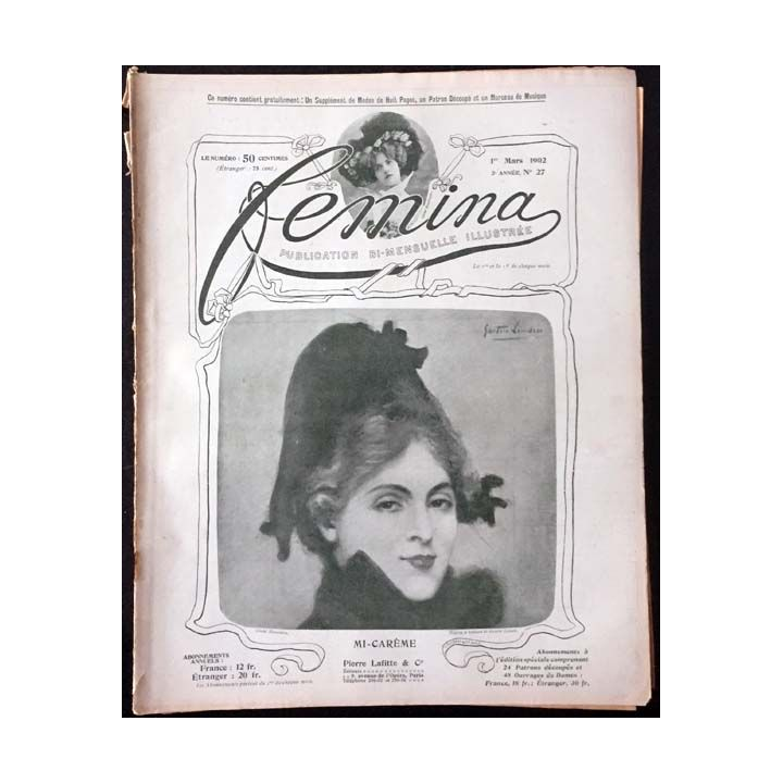 1. Femina n°27 - 1er Mars 1902 aux éditions Pierre Lafitte & Cie