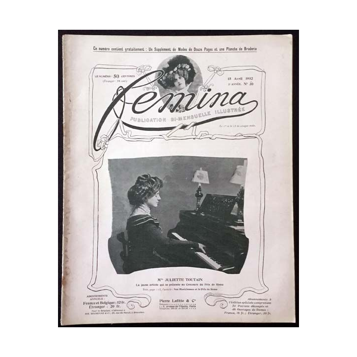 1. Femina n°30 - 15 Avril 1902 aux éditions Pierre Lafitte & Cie