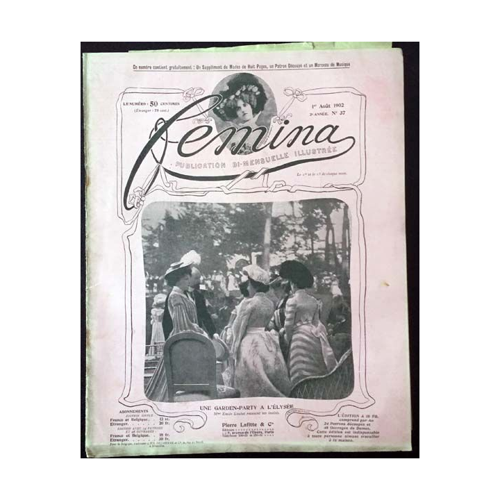 1. Femina n°37 - 1er Août 1902 aux éditions Pierre Lafitte & Cie