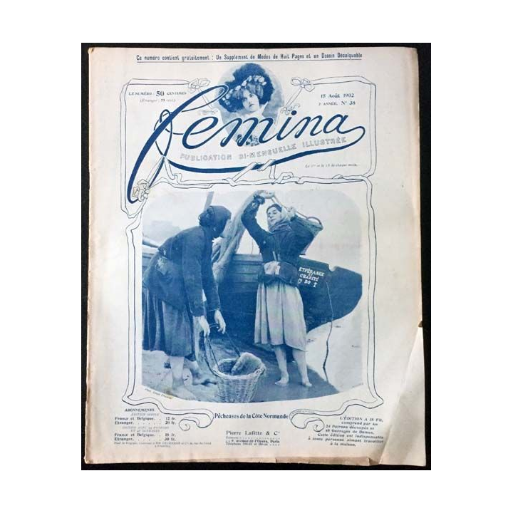 1. Femina n°38 - 15 Août 1902 aux éditions Pierre Lafitte & Cie