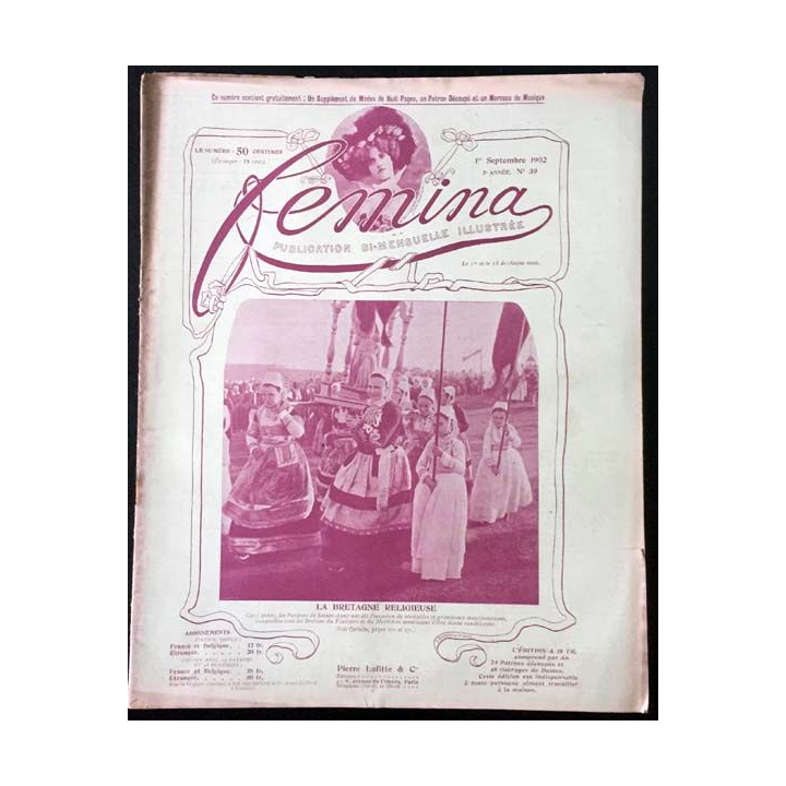 1. Femina n°39 - 1er Septembre 1902 aux éditions Pierre Lafitte & Cie