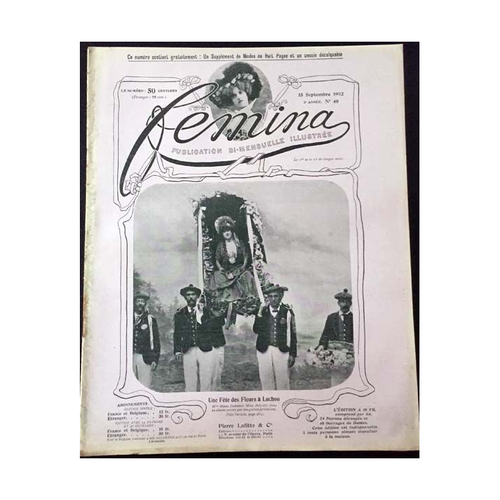 1. Femina n°40 - 15 Septembre 1902 aux éditions Pierre Lafitte & Cie