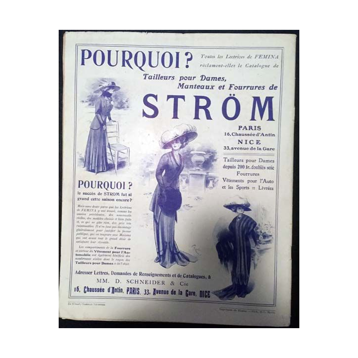 1. Femina n°188 - 15 Novembre 1908 aux éditions Pierre Lafitte & Cie