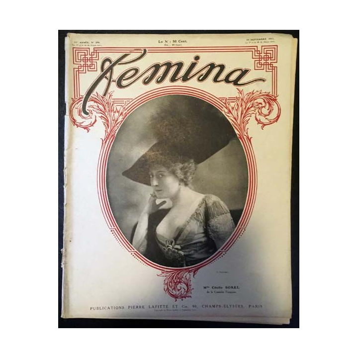 1. Femina n°256 - 15 Septembre 1911 aux éditions Pierre Lafitte & Cie